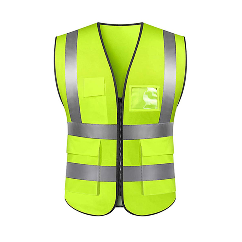 Bacca Sports Customized Black Reflective Safety Vest Company Logo With Pockets Custom Color Fluorescent Visibility Work Class 2 Safety Vest